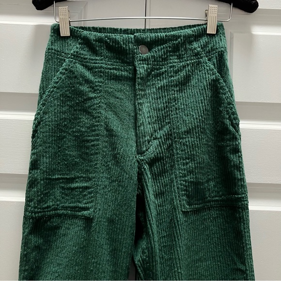 NWT Pact Wide Wale Corduroy Straight Leg Pants Organic Cotton Dark Green size XS - Picture 6 of 16